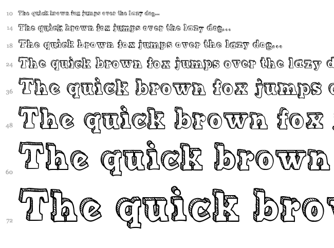 Sketch Match font waterfall